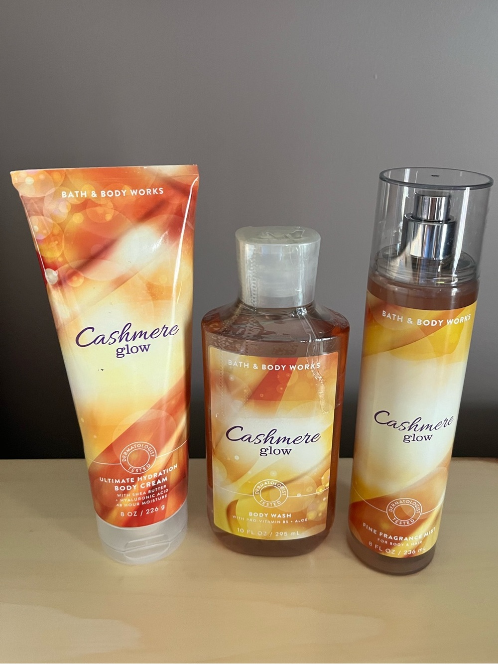 Bath & Body Works Cashmere Glow Body Wash, Fragrance Mist & Body Cream Retired